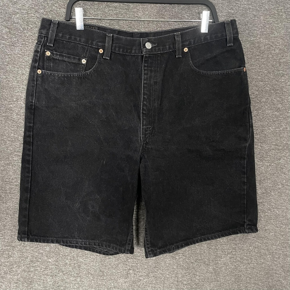 Vintage Levis‎ 550 Shorts Mens 40 Black Denim Relaxed Fit 10 Inseam Made USA 90s